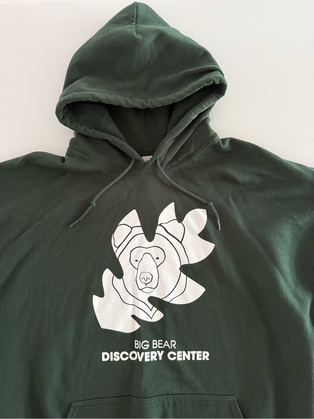 Big Bear CA Discovery Center Green Hoodie Pullover Kangaroo Pouch Size XXL - EUC